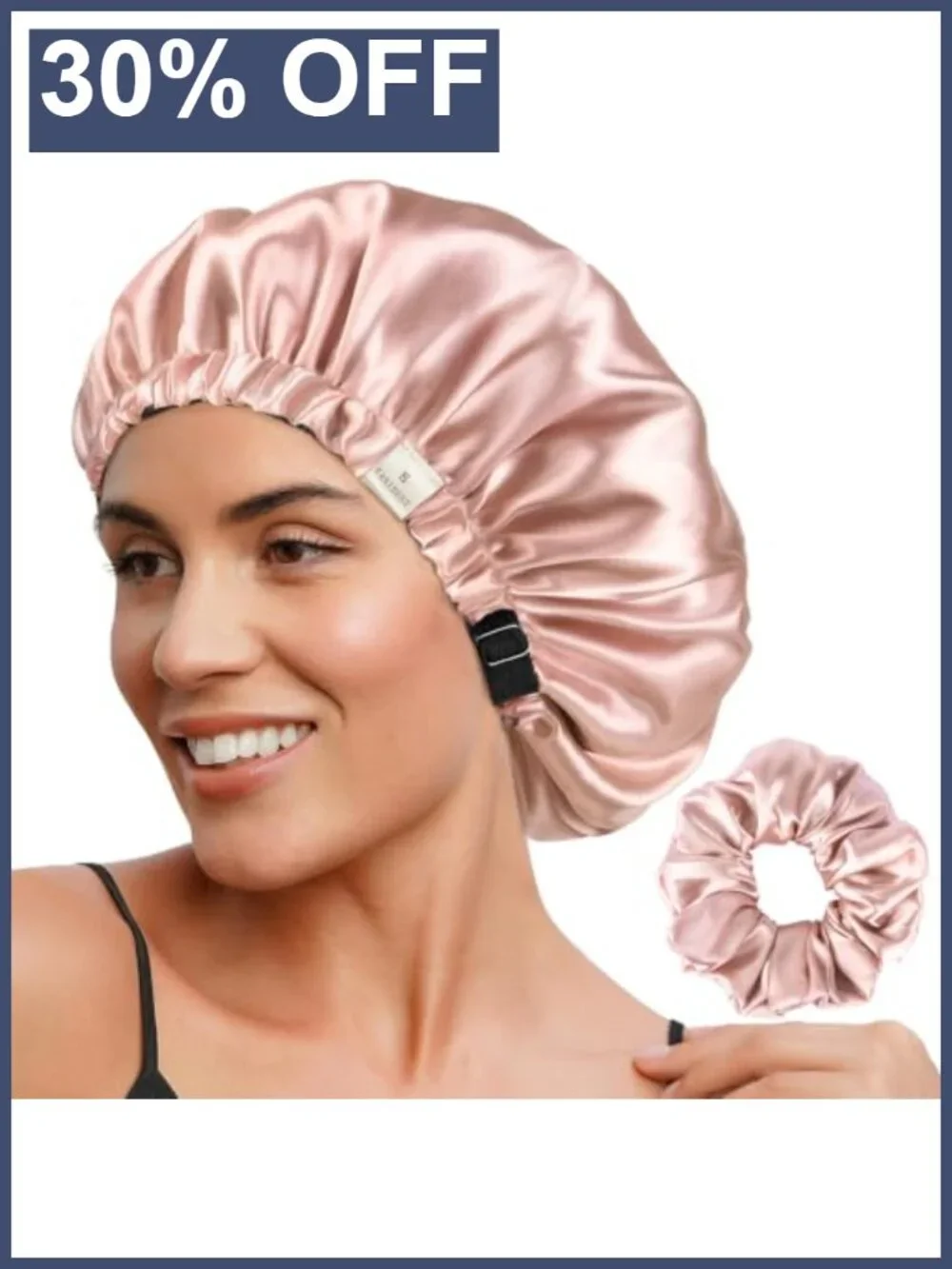 Adjustable Double Layer Satin Bonnet for Sleeping, Curly Natural Hair